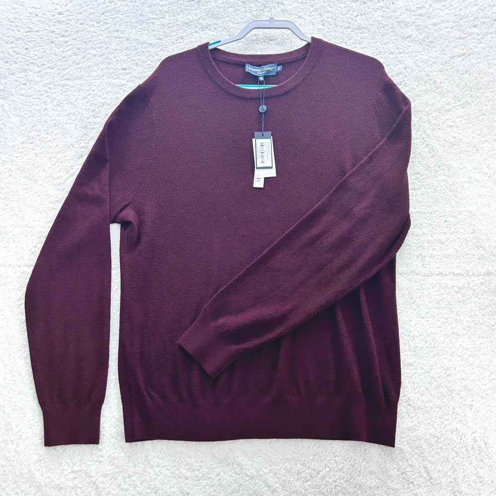 Paisley & Gray Mens Slim Fit Crewneck Sweater Cranberry Burgundy XXL 6623S NWT